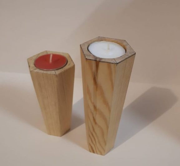 wooden tea light holder